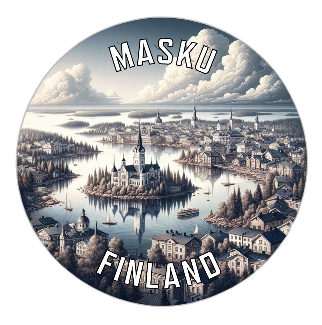Masku Finland Souvenir Die Cut Flat Magnet 3-Inch