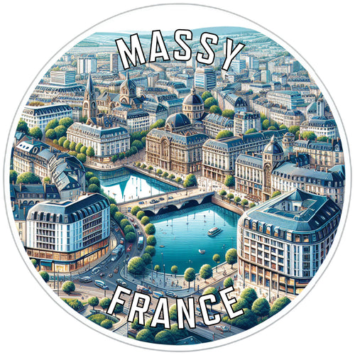 Massy France Souvenir Die Cut Flat Magnet 6-Inch