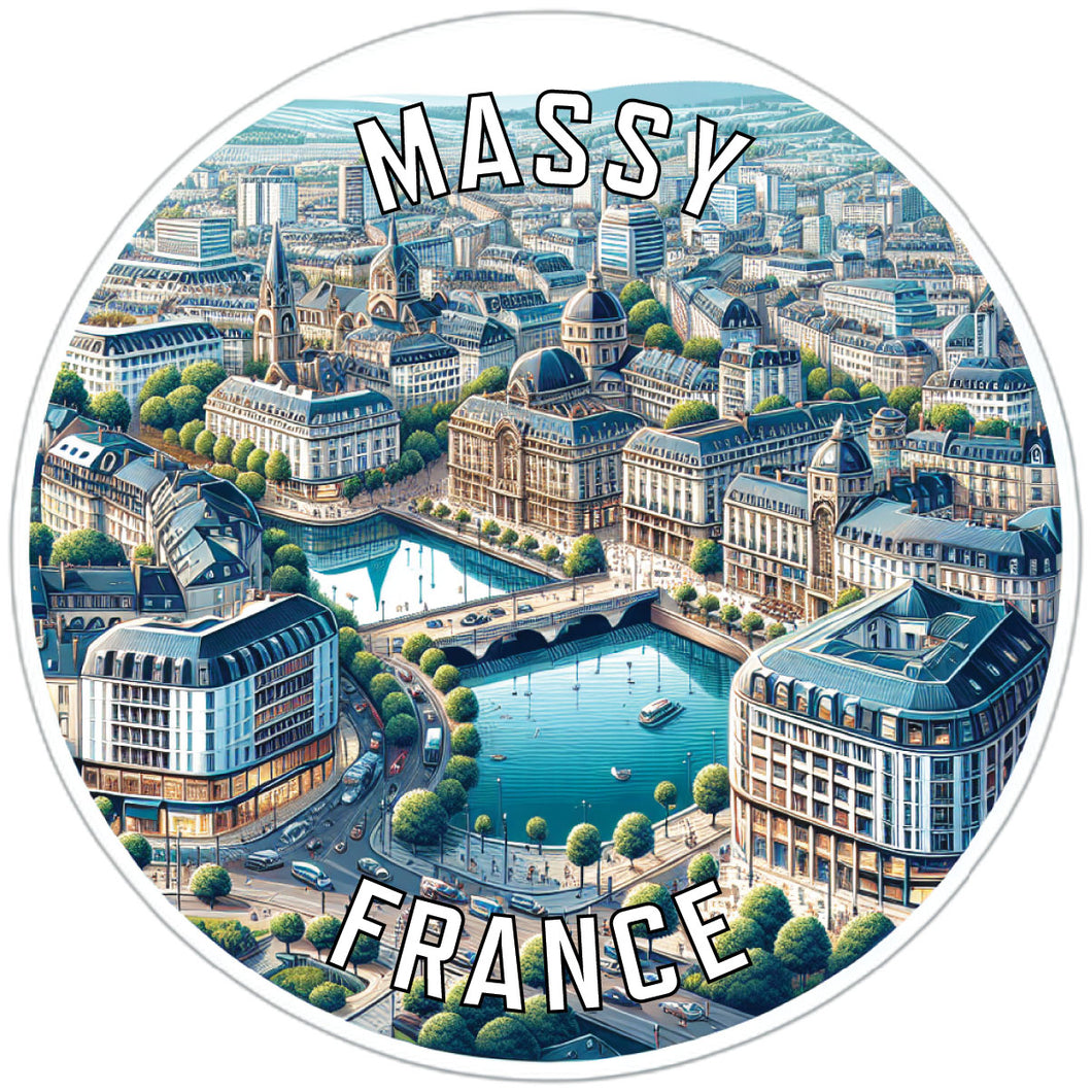 Massy France Souvenir Die Cut Flat Magnet 6-Inch