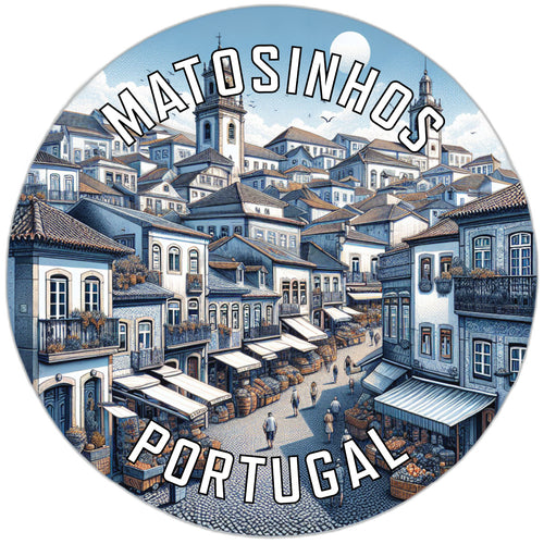 Matosinhos Portugal Souvenir Die Cut Flat Magnet 6-Inch