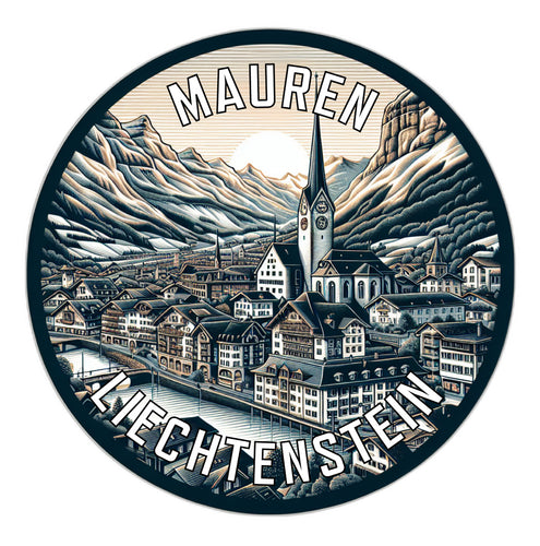 Mauren Liechtenstein Souvenir Die Cut Flat Magnet 2-Inch