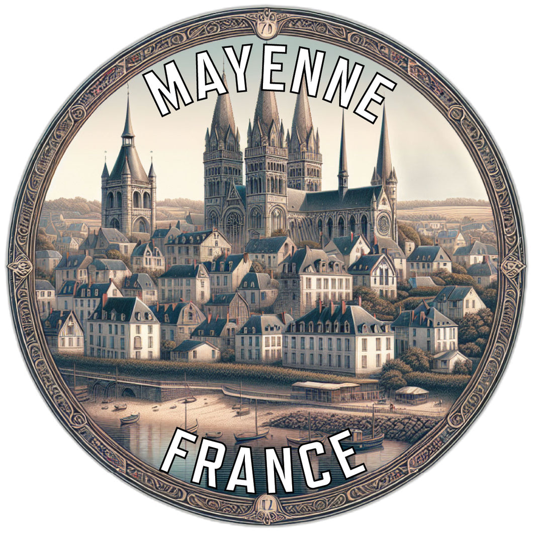 Mayenne France Souvenir Die Cut Flat Magnet 2-Inch