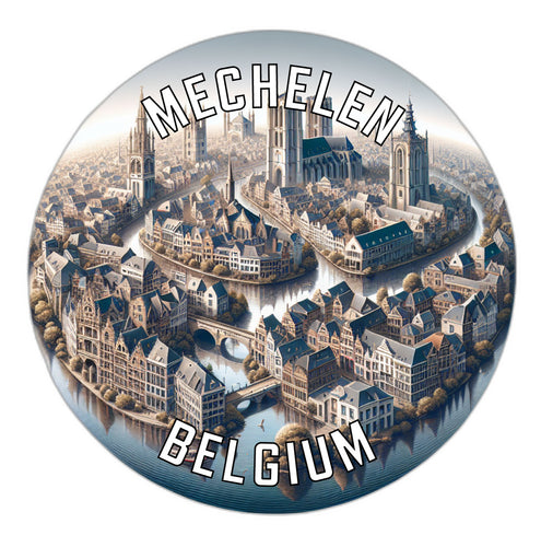 Mechelen Belgium Souvenir Die Cut Flat Magnet 2-Inch