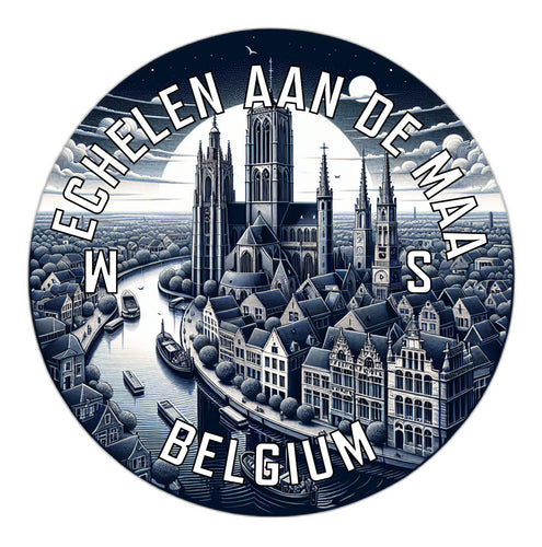 Mechelen aan de Maas Belgium Souvenir Die Cut Flat Magnet 6-Inch