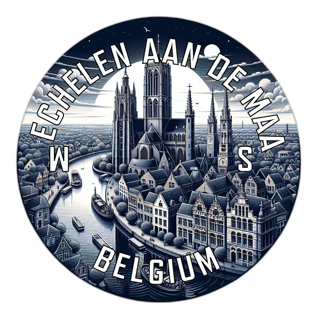 Mechelen aan de Maas Belgium Souvenir Die Cut Flat Magnet 6-Inch