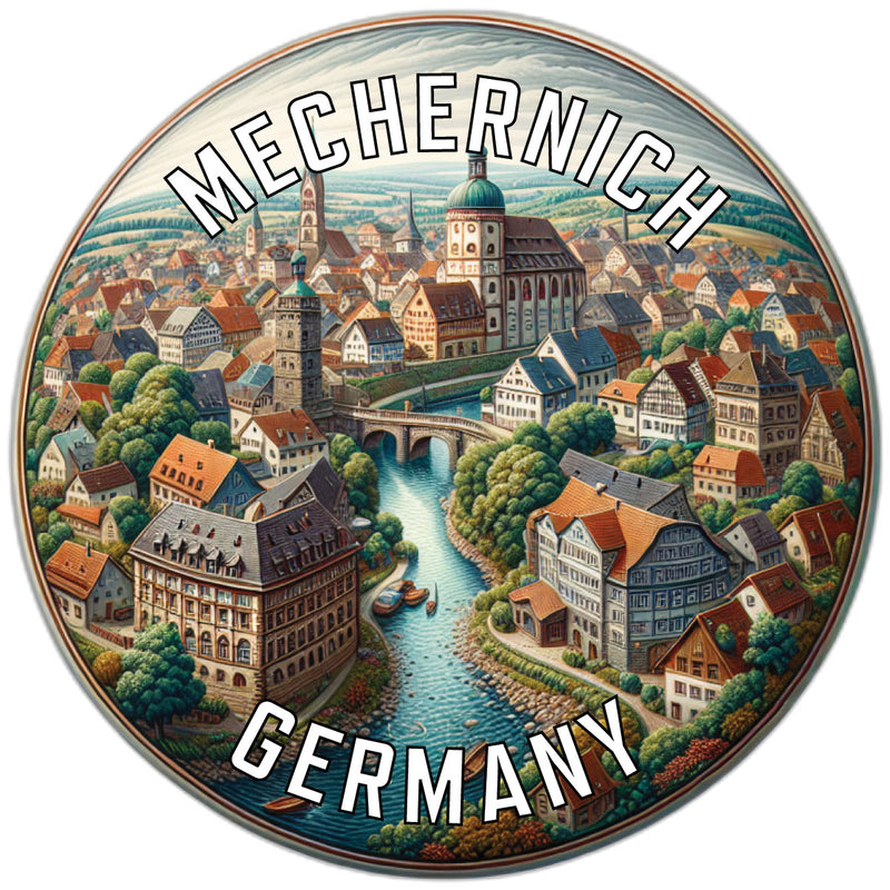 Mechernich Germany Souvenir Die Cut Flat Magnet 2-Inch