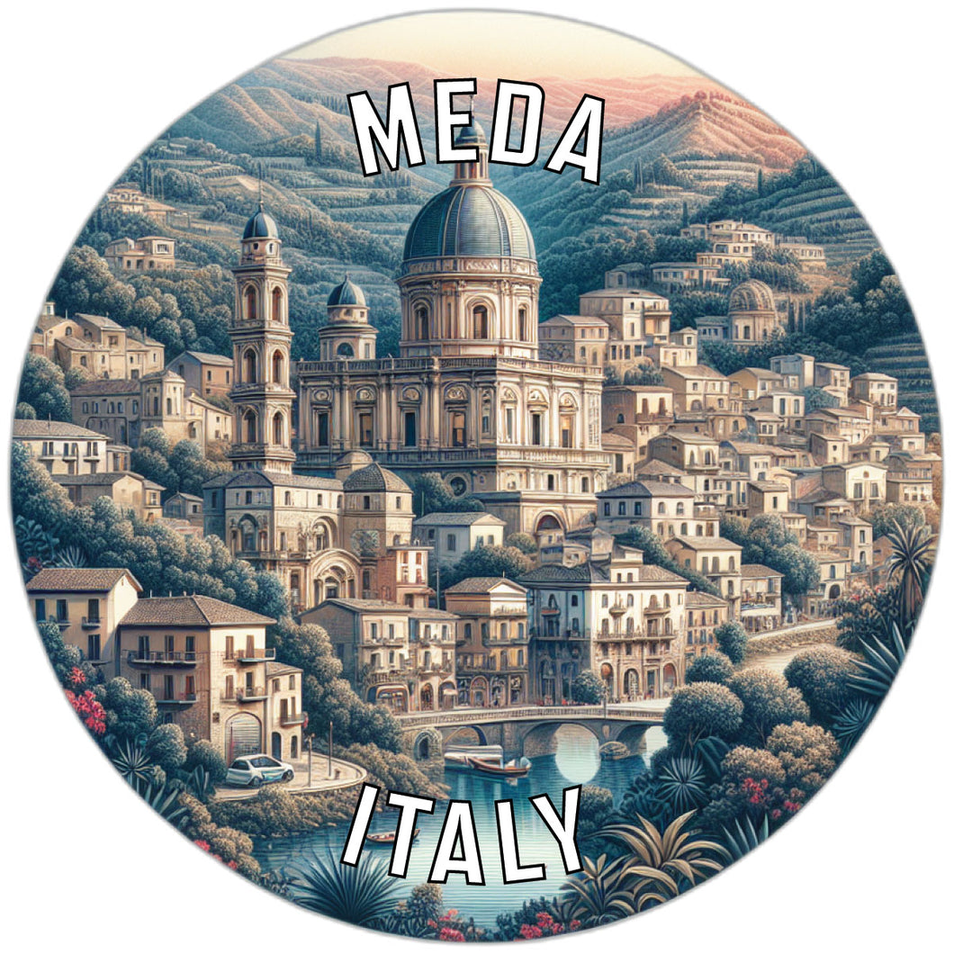 Meda Italy Souvenir Die Cut Flat Magnet 2-Inch