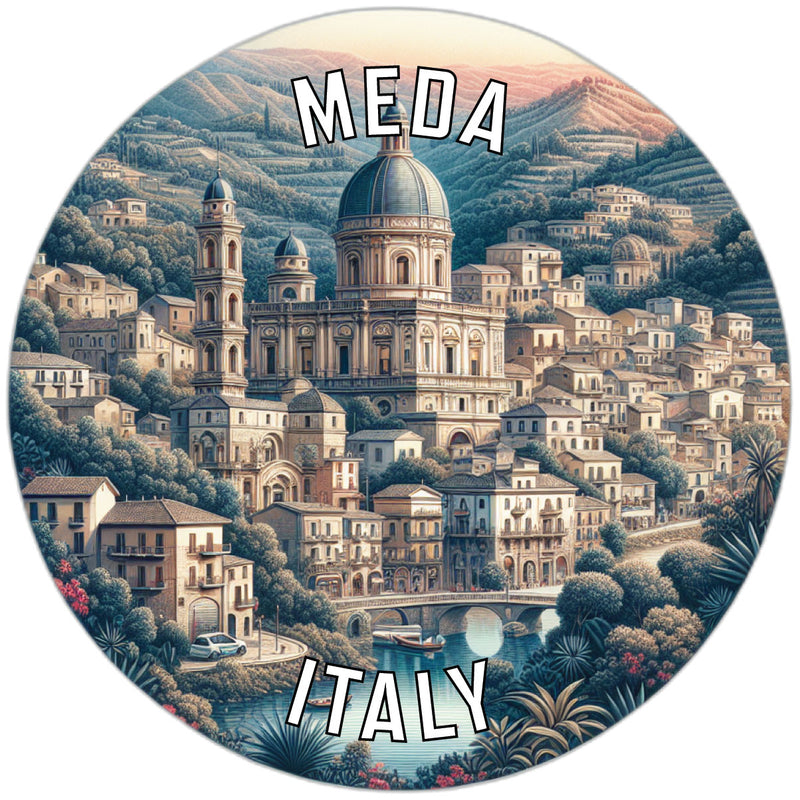 Meda Italy Souvenir Die Cut Flat Magnet 2-Inch