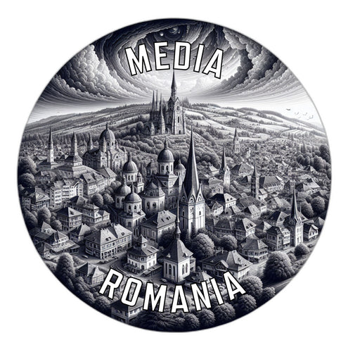 Media Romania Souvenir Die Cut Flat Magnet 2-Inch