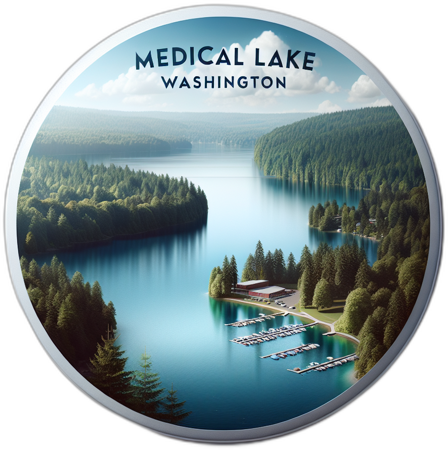 Medical Lake Washington Souvenir Die Cut Flat Magnet 2-Inch