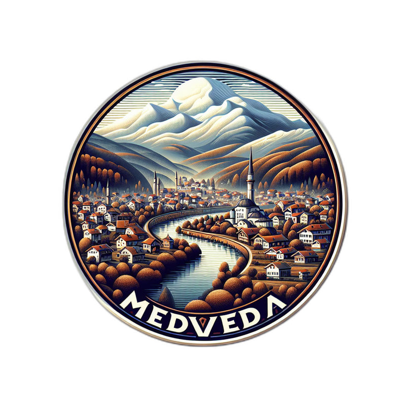 Medveda Serbia_updated Souvenir Vinyl Decal Sticker 6-Inch
