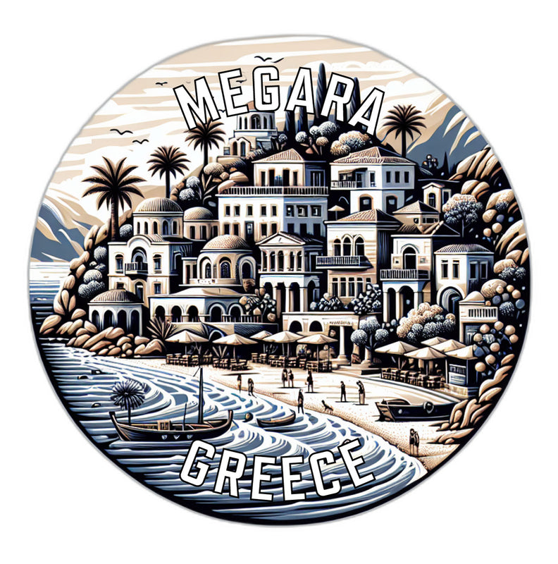 Megara Greece Souvenir Die Cut Flat Magnet 2-Inch