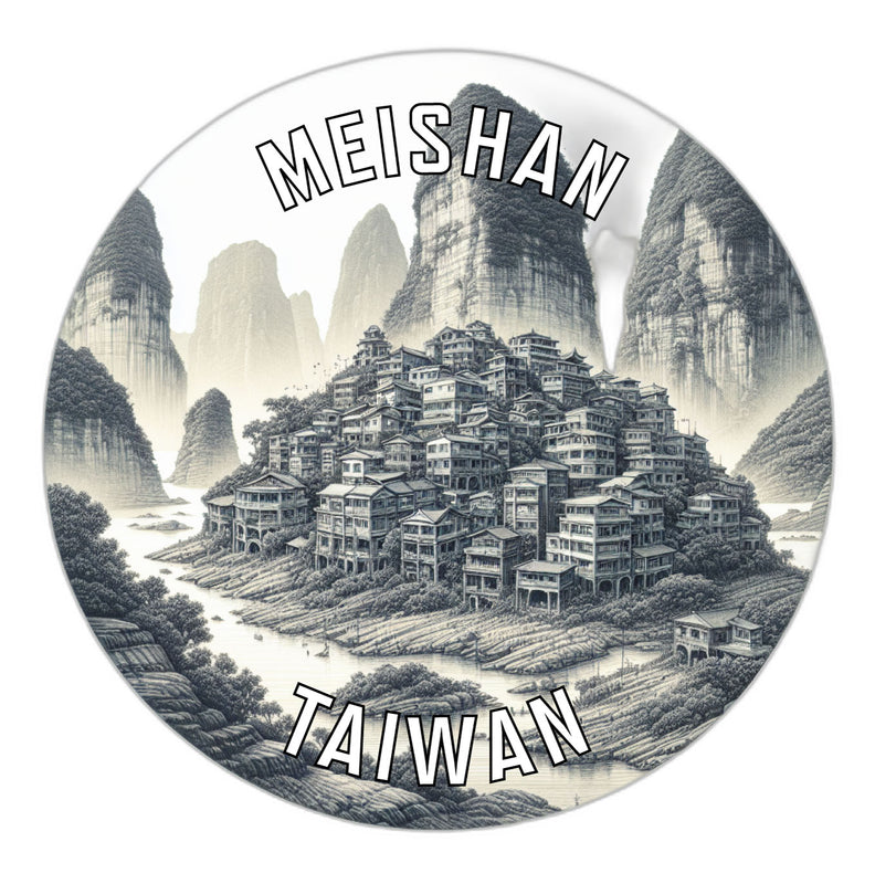 Meishan Taiwan Souvenir Die Cut Flat Magnet 3-Inch