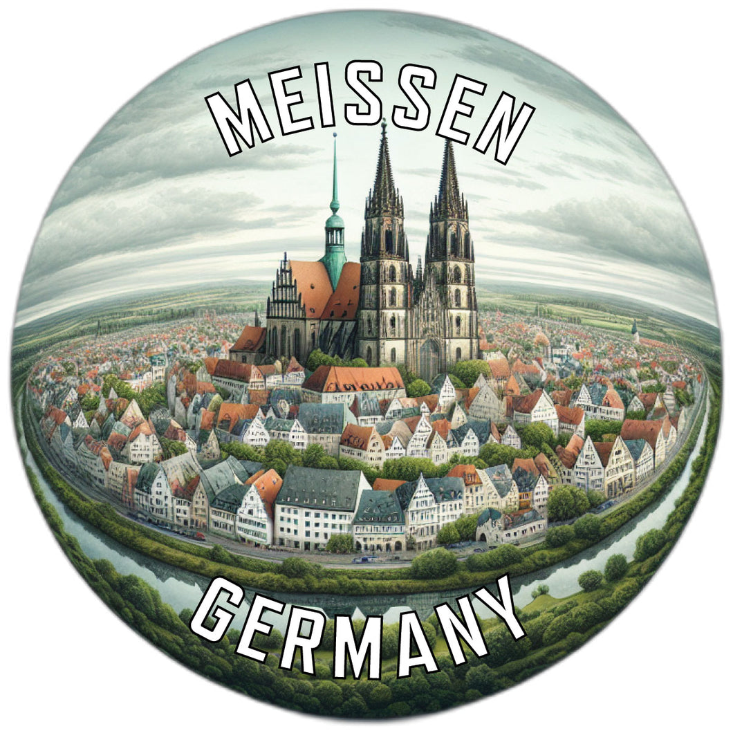 Meissen Germany Souvenir Die Cut Flat Magnet 6-Inch