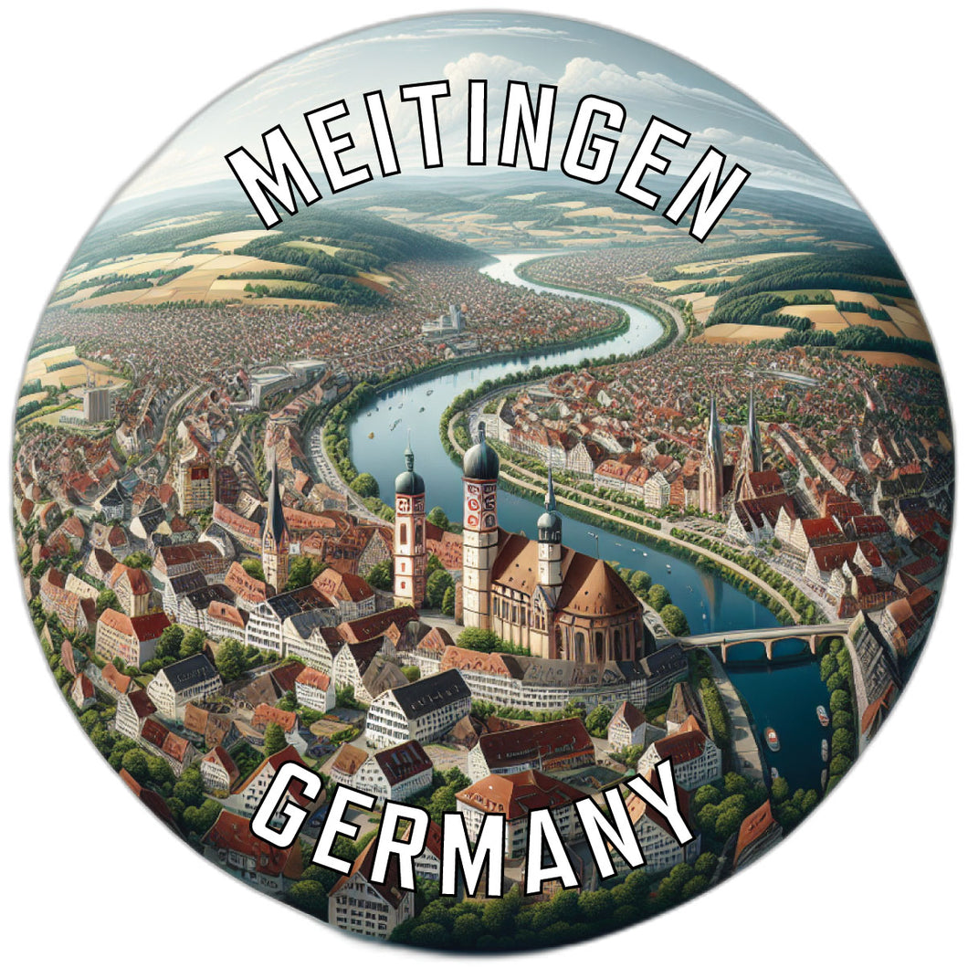 Meitingen Germany Souvenir Die Cut Flat Magnet 2-Inch