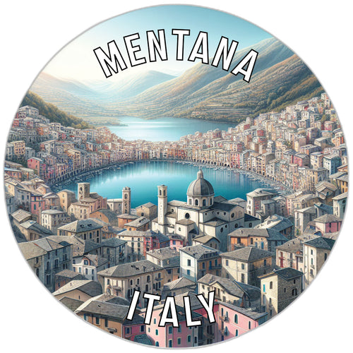Mentana Italy Souvenir Die Cut Flat Magnet 6-Inch