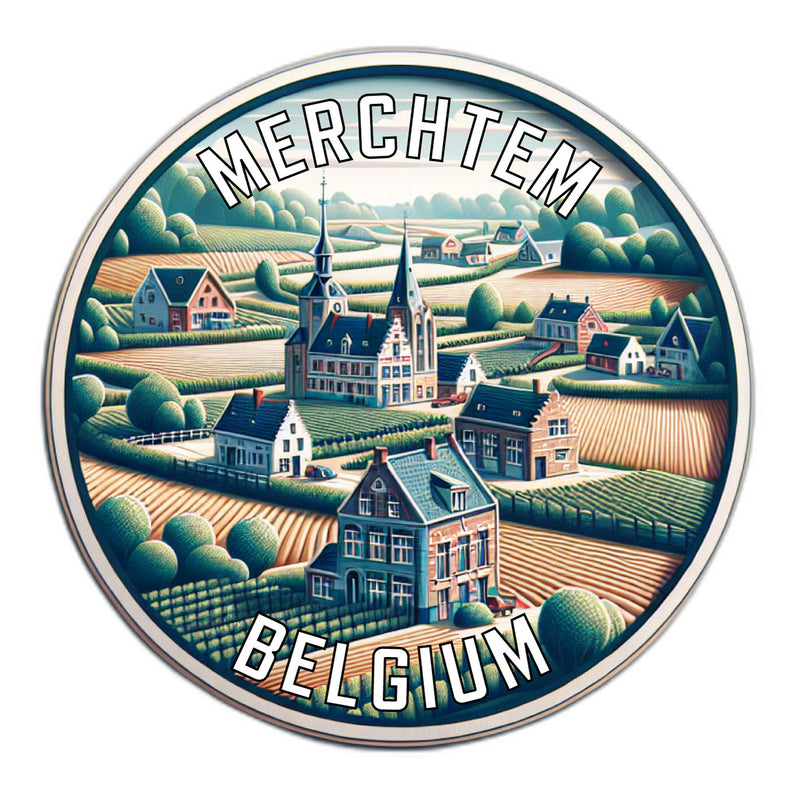 Merchtem Belgium Souvenir Die Cut Flat Magnet 6-Inch