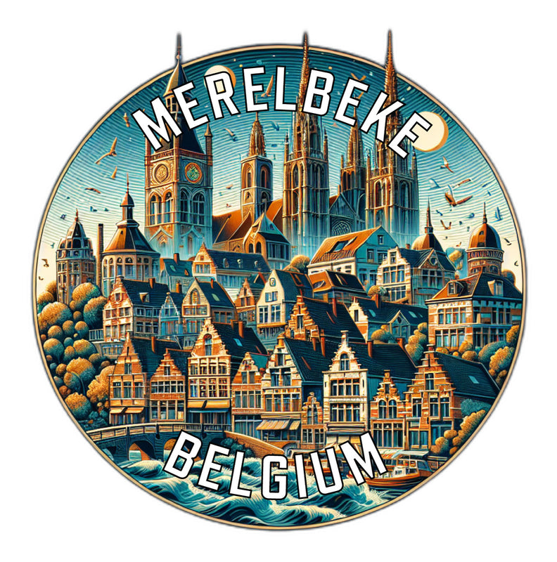 Merelbeke Belgium Souvenir Vinyl Decal Sticker 6-Inch