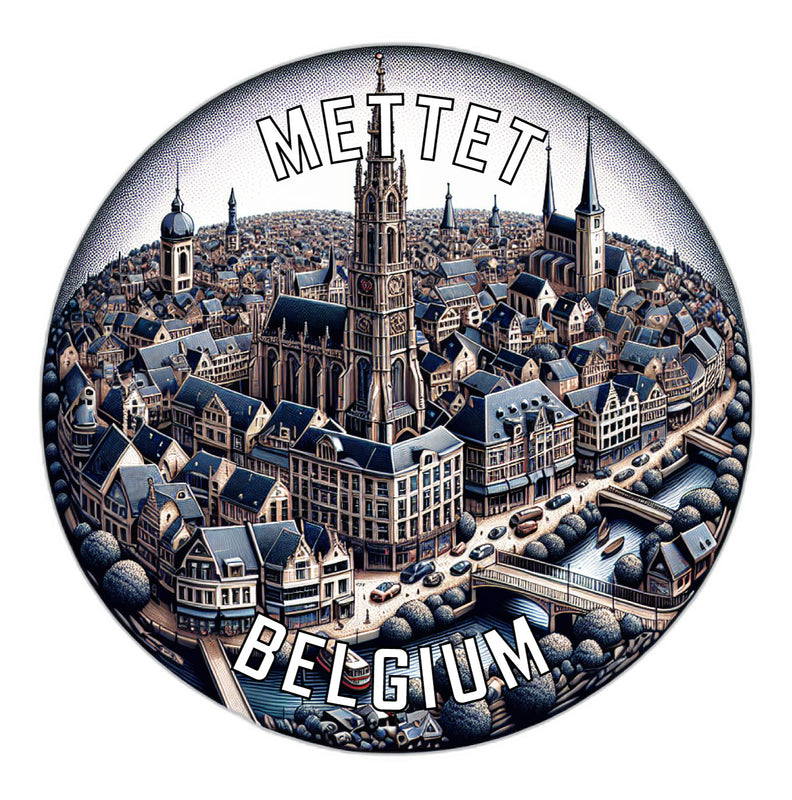 Mettet Belgium Souvenir Vinyl Decal Sticker 2-Inch