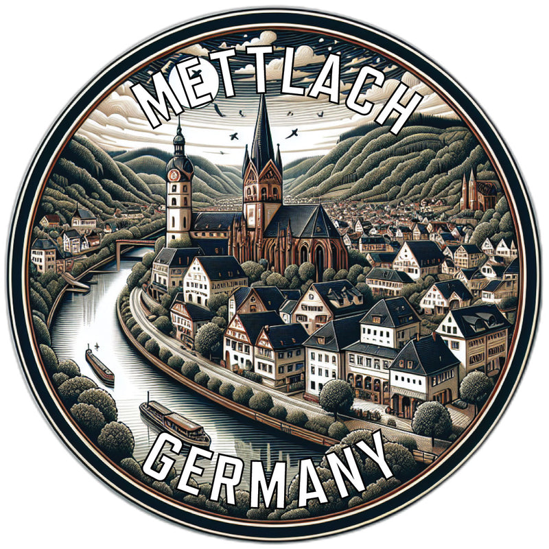 Mettlach Germany Souvenir Vinyl Decal Sticker 2-Inch