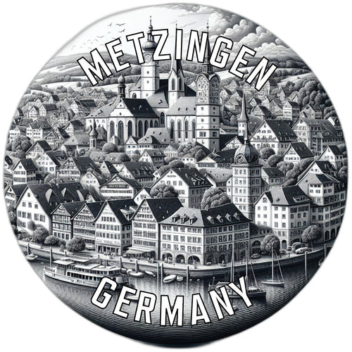 Metzingen Germany Souvenir Die Cut Flat Magnet 4-Inch