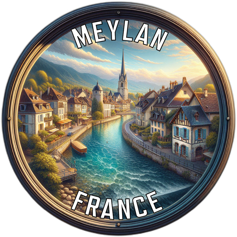Meylan France Souvenir Die Cut Flat Magnet 2-Inch