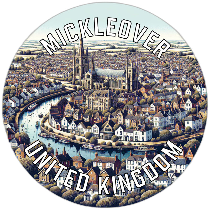 Mickleover United Kingdom Souvenir Die Cut Flat Magnet 6-Inch