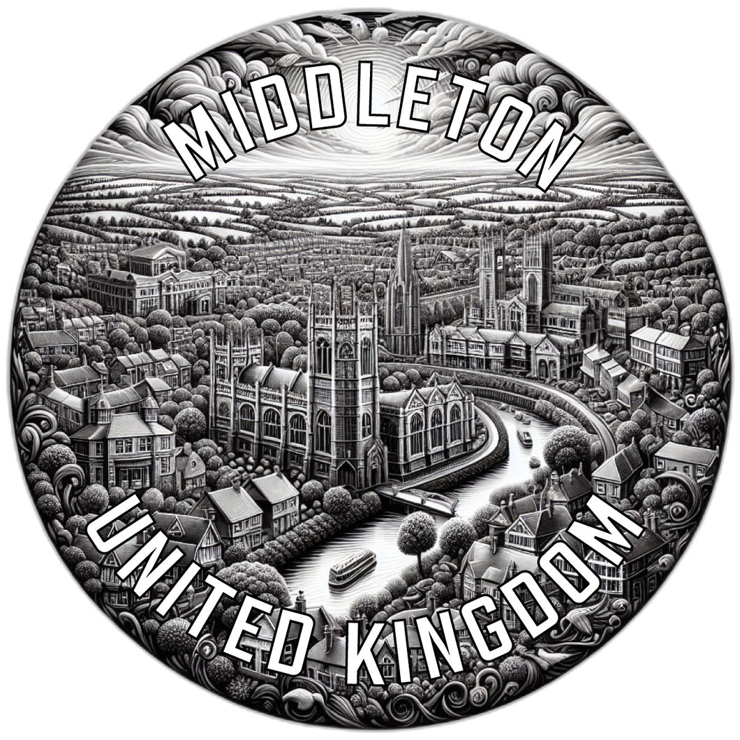 Middleton United Kingdom Souvenir Die Cut Flat Magnet 2-Inch