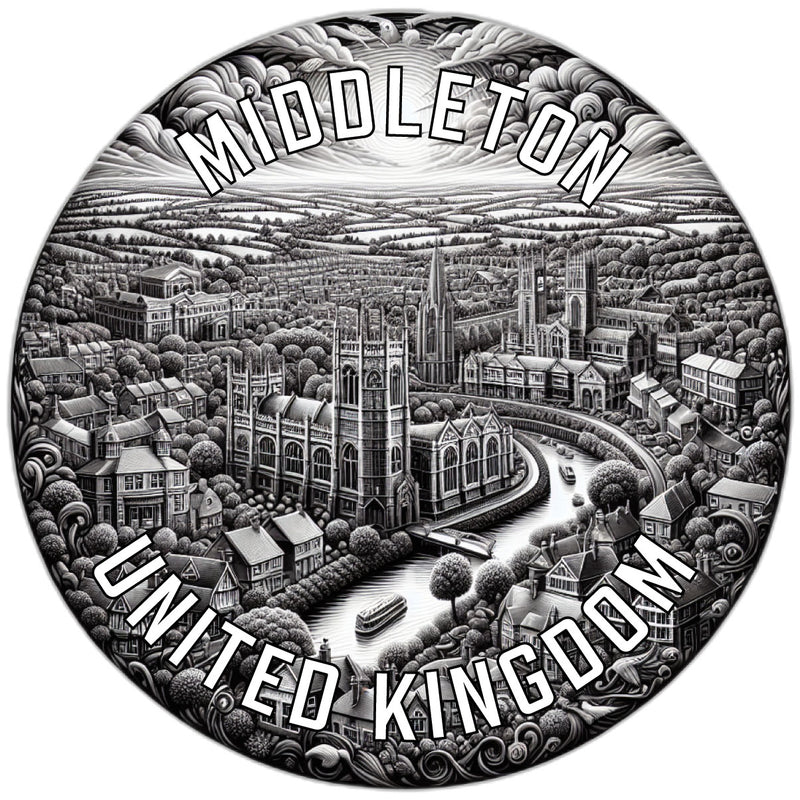 Middleton United Kingdom Souvenir Die Cut Flat Magnet 2-Inch