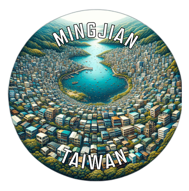 Mingjian Taiwan Souvenir Die Cut Flat Magnet 2-Inch