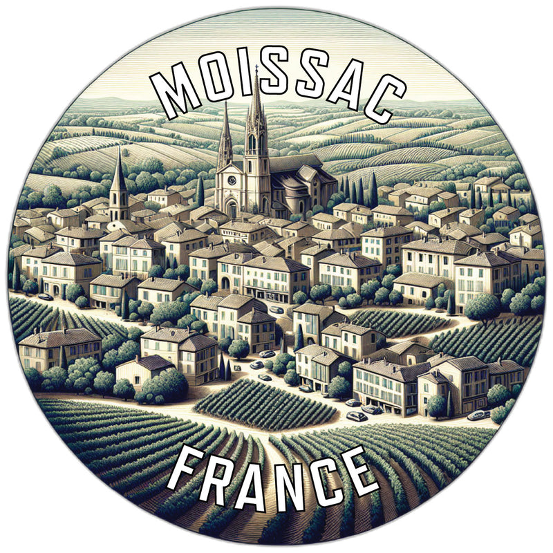 Moissac France Souvenir Die Cut Flat Magnet 2-Inch
