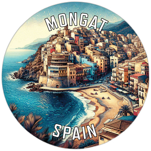 Mongat Spain Souvenir Die Cut Flat Magnet 2-Inch