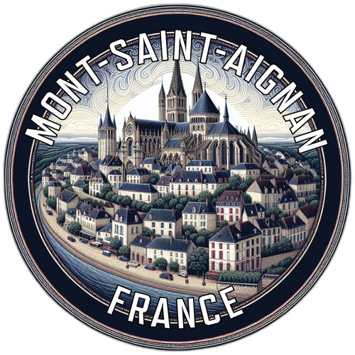 Mont Saint Aignan France Souvenir Die Cut Flat Magnet 2-Inch