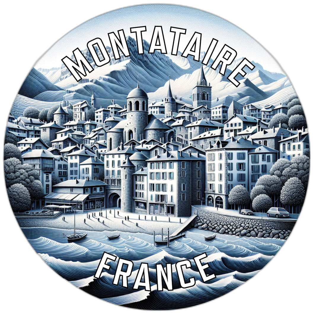 Montataire France Souvenir Die Cut Flat Magnet 2-Inch