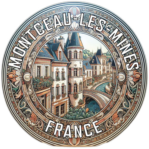 Montceau les Mines France Souvenir Die Cut Flat Magnet 2-Inch