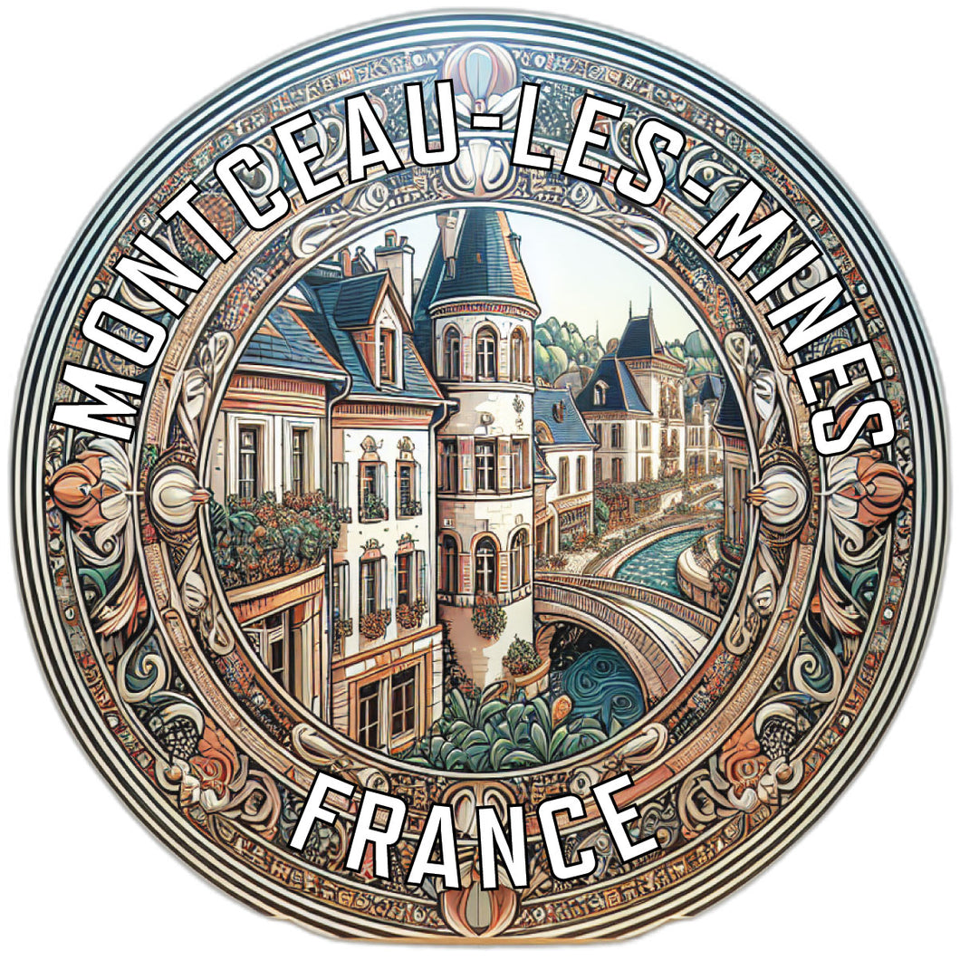 Montceau les Mines France Souvenir Die Cut Flat Magnet 2-Inch