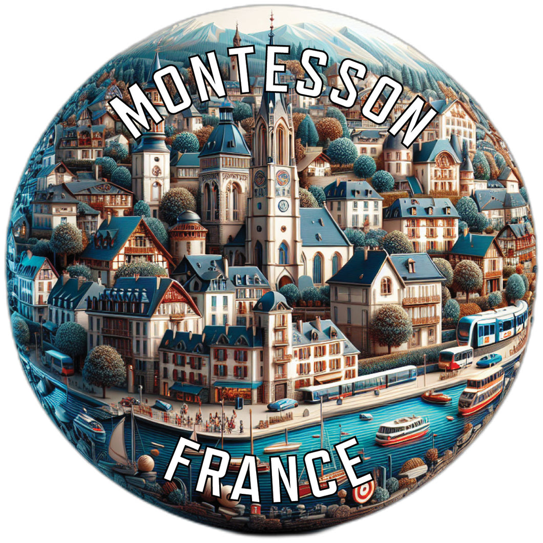 Montesson France Souvenir Die Cut Flat Magnet 2-Inch