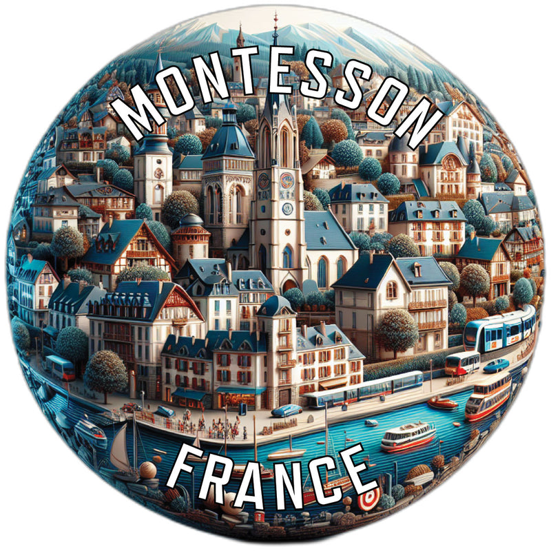 Montesson France Souvenir Die Cut Flat Magnet 2-Inch