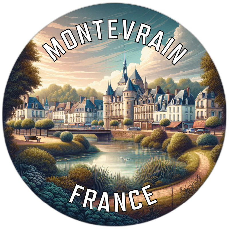 Montevrain France Souvenir Die Cut Flat Magnet 6-Inch