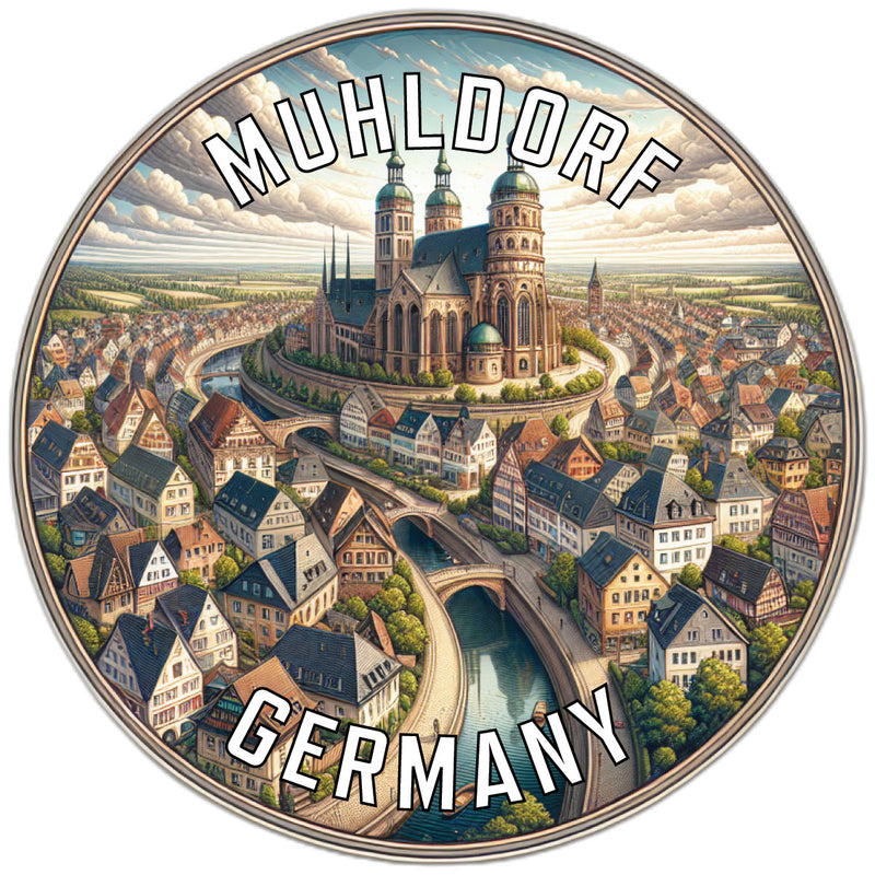 Muhldorf Germany Souvenir Die Cut Flat Magnet 2-Inch
