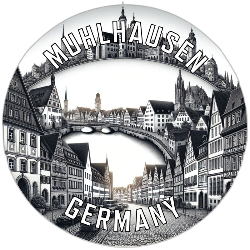 Muhlhausen Germany Souvenir Die Cut Flat Magnet 6-Inch