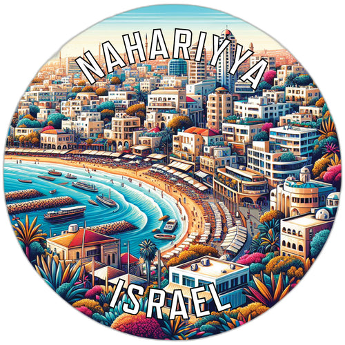Nahariyya Israel Souvenir Die Cut Flat Magnet 2-Inch