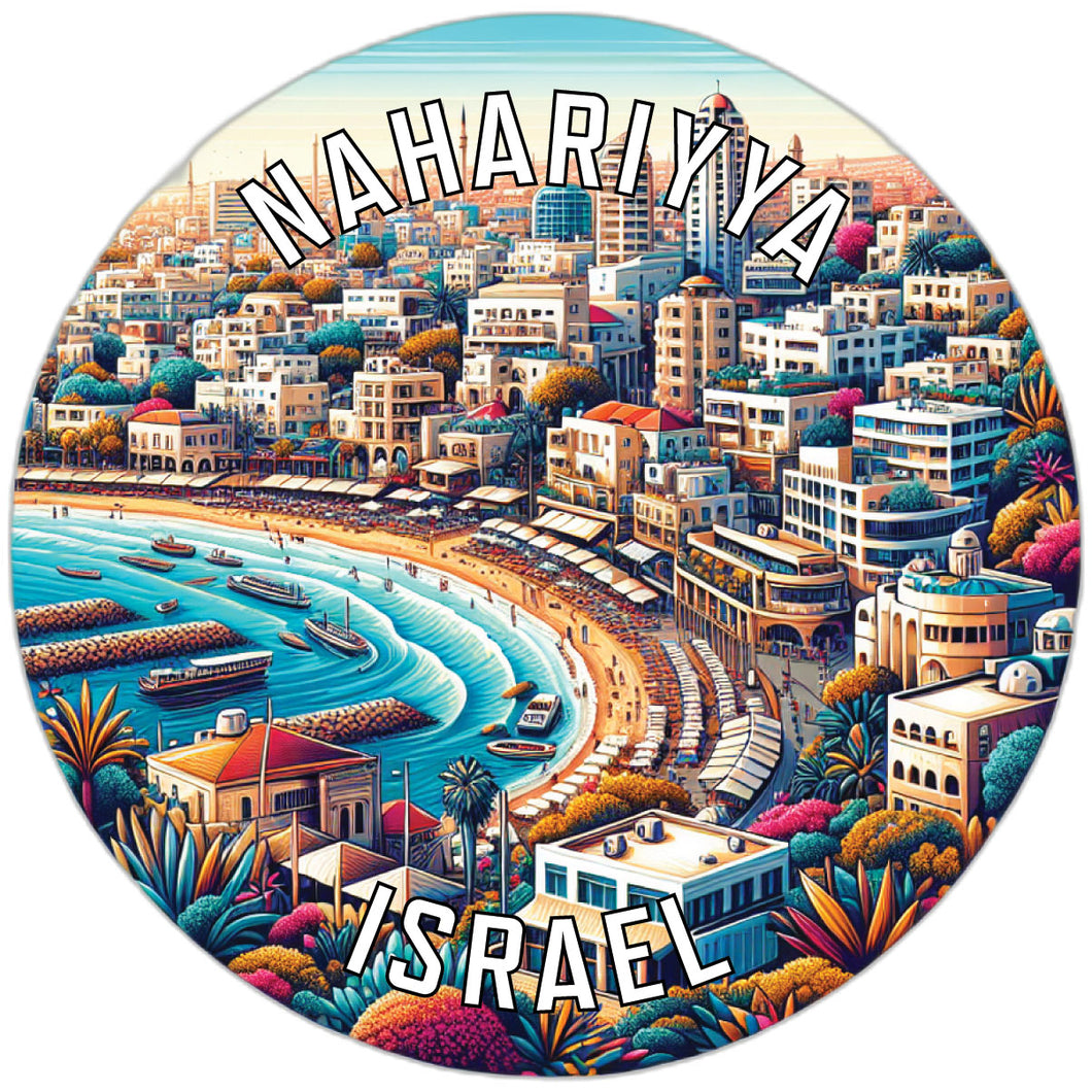 Nahariyya Israel Souvenir Die Cut Flat Magnet 2-Inch