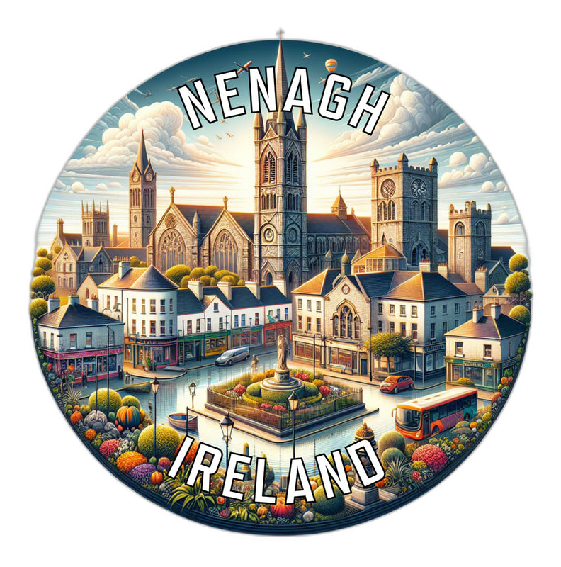 Nenagh Ireland Souvenir Die Cut Flat Magnet 6-Inch