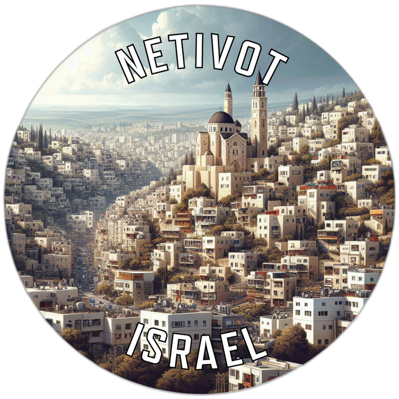 Netivot Israel Souvenir Die Cut Flat Magnet 2-Inch