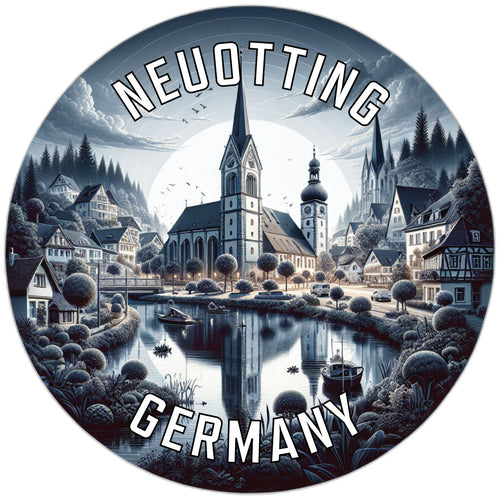 Neuotting Germany Souvenir Die Cut Flat Magnet 2-Inch