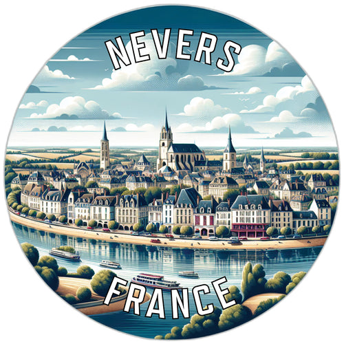 Nevers France Souvenir Die Cut Flat Magnet 2-Inch