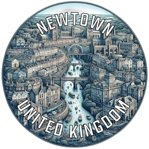 Newtown United Kingdom Souvenir Die Cut Flat Magnet 2-Inch