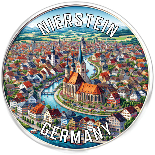 Nierstein Germany Souvenir Die Cut Flat Magnet 2-Inch