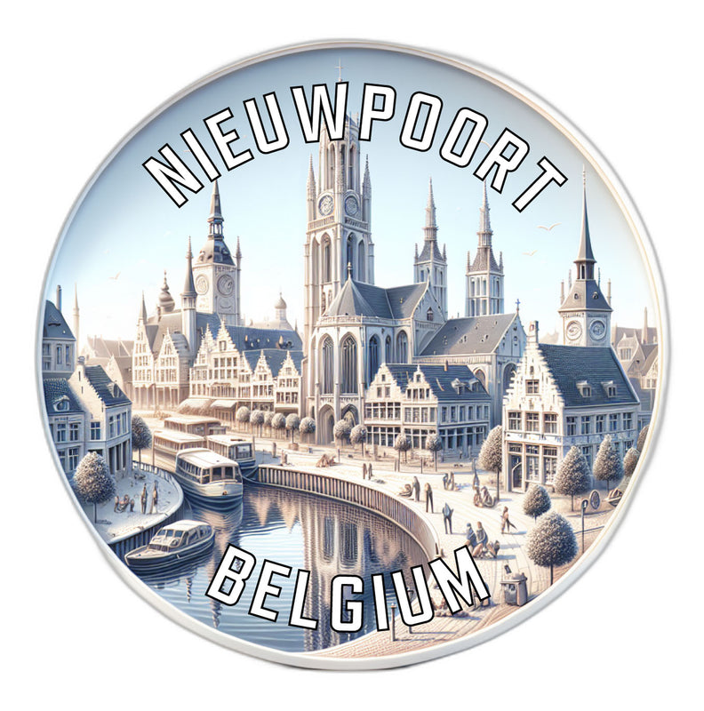 Nieuwpoort Belgium Souvenir Die Cut Flat Magnet 6-Inch